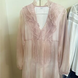 Chic Sheer Blouse with Ruffles